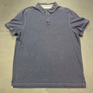 Banana Republic Fitted Pima Cotton Polo Shirt XL Blue Short Sleeve Made In Sri L